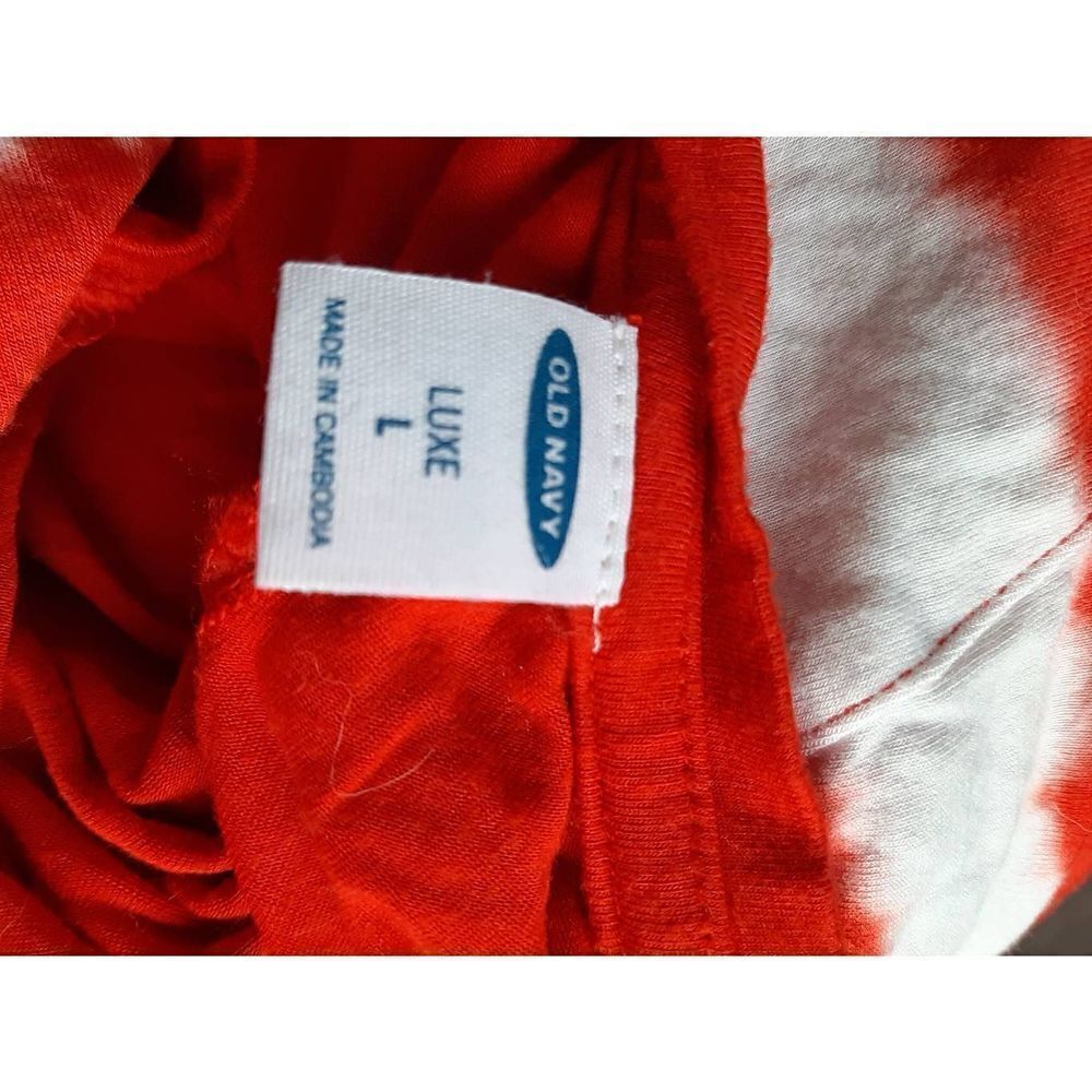 Old navy luxe red white stretchy tie dye extra long sz large tank top - Picture 3 of 3